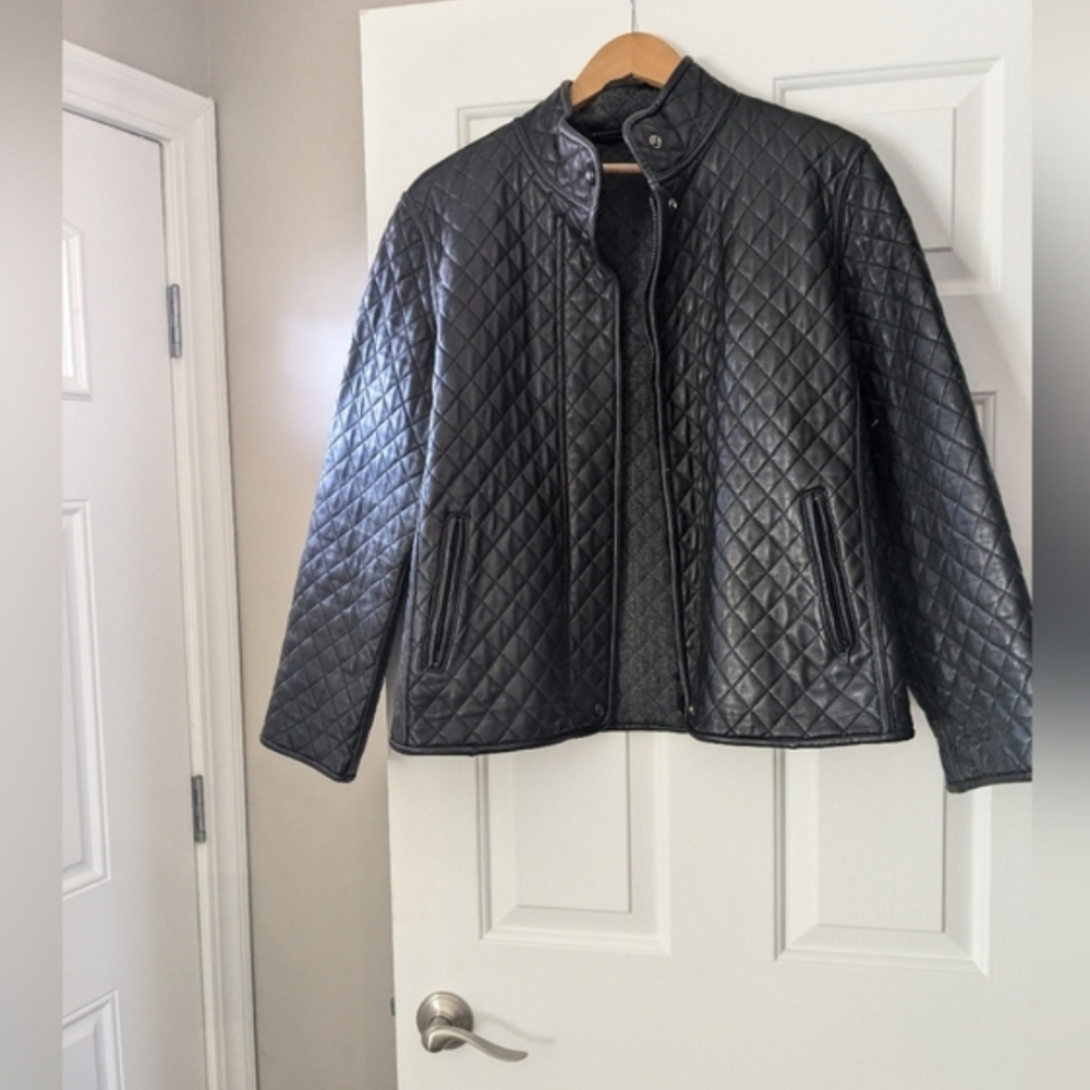 Hilary Radley Leather Blend Quilted Jacket